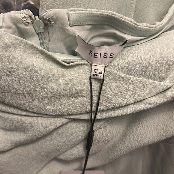 New! Reiss Riana One Shoulder sheath dress aqua nwt size 6 USA - Picture 4 of 5